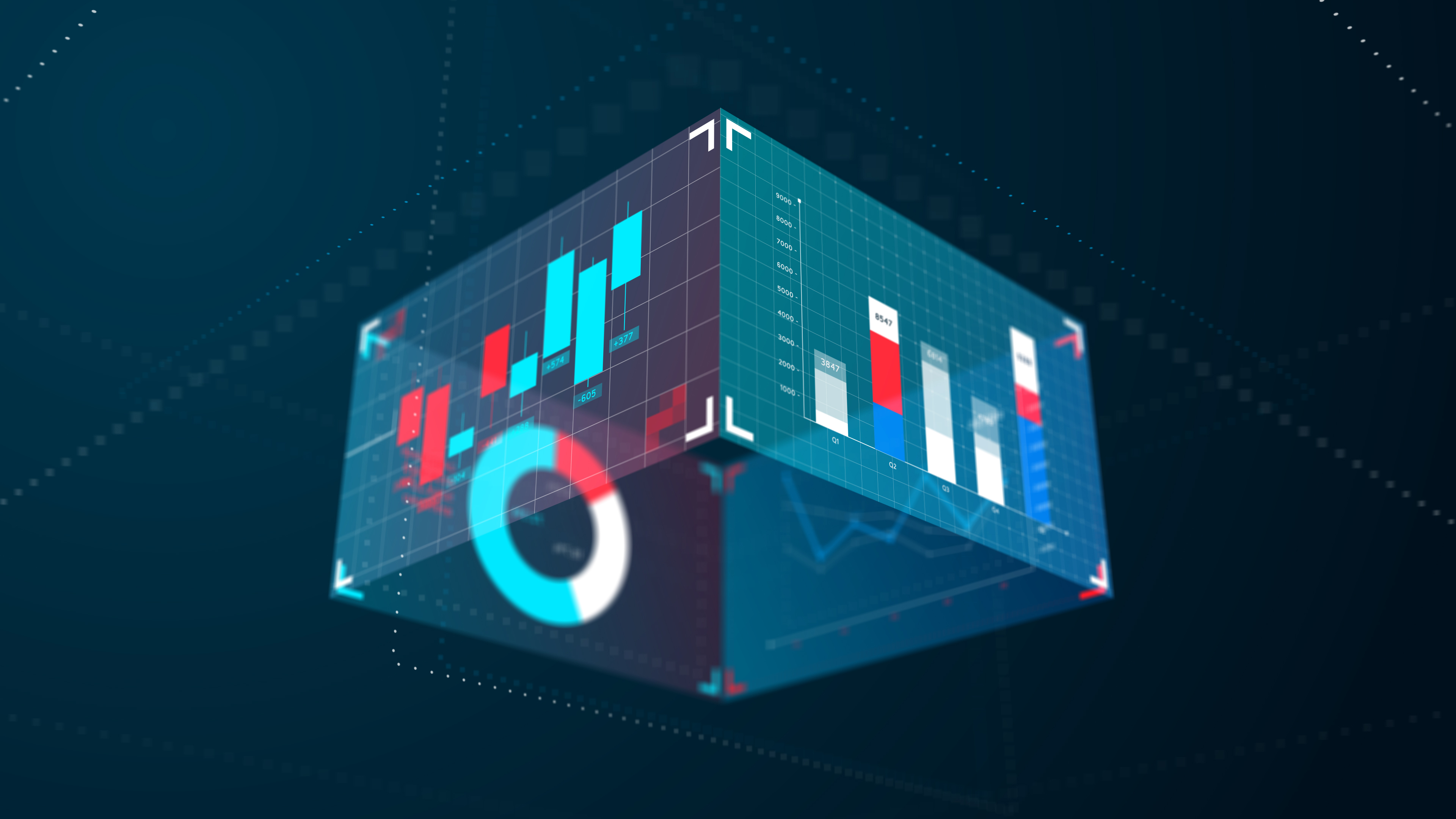 3d modern blue business information graphic